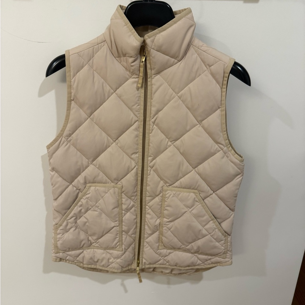 J. Crew Light Tan Quilted Vest